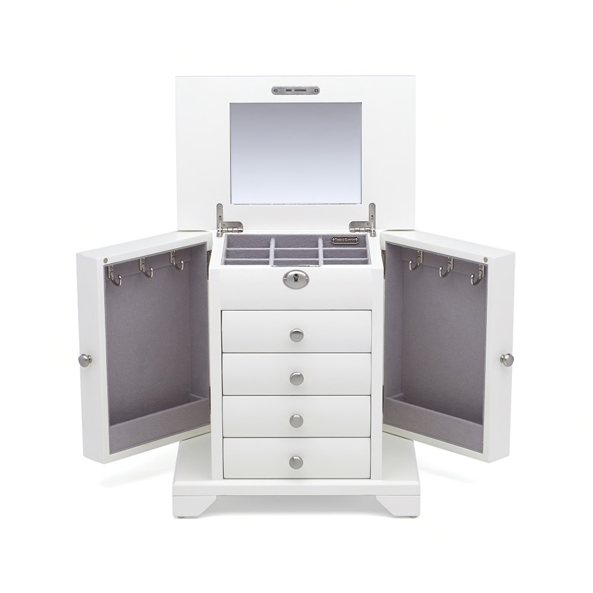 wooden jewelry box white