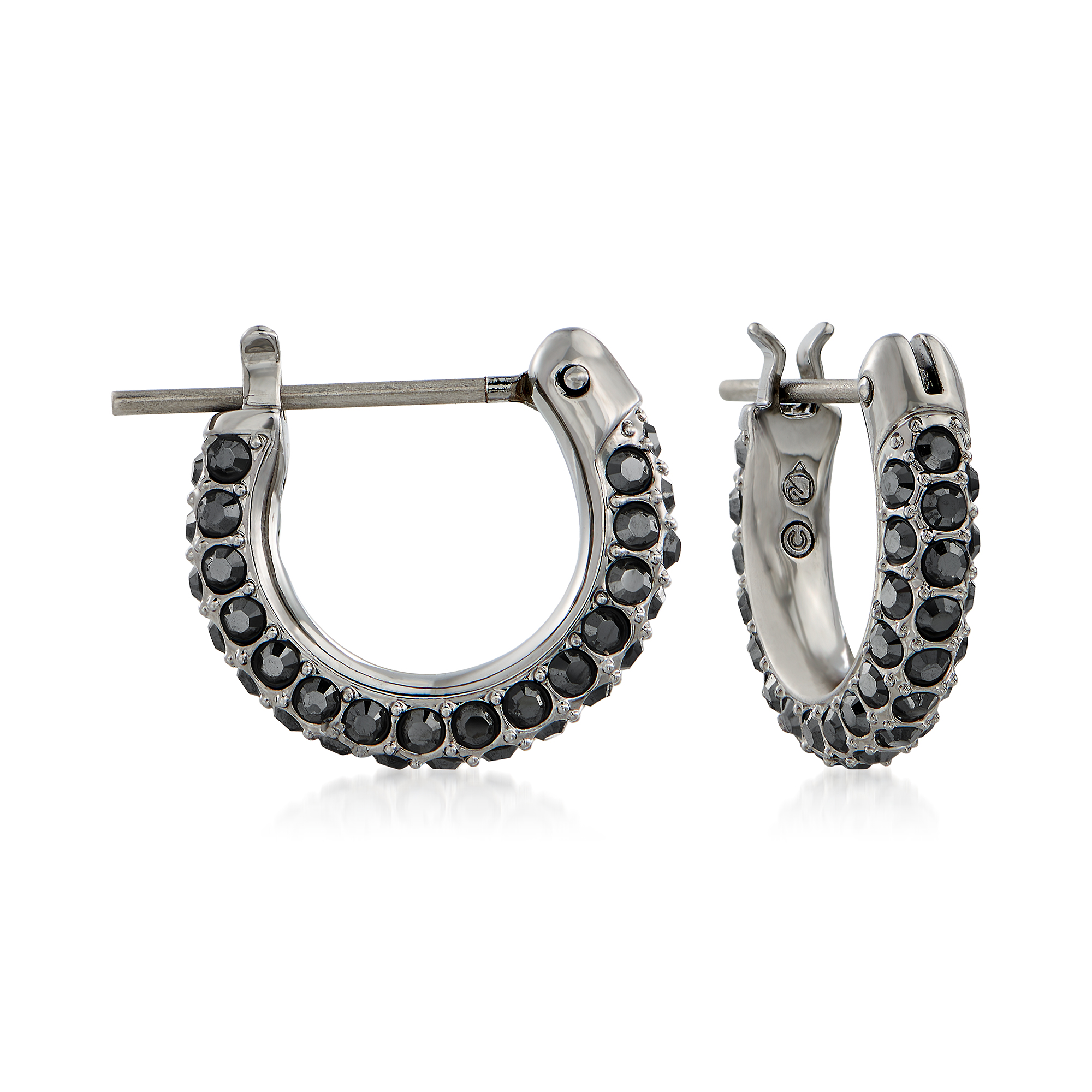 Black crystal shop earrings swarovski