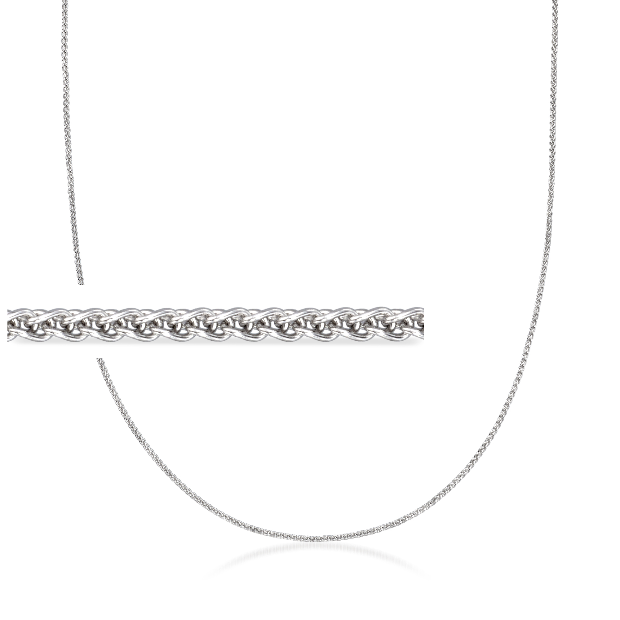 FB Jewels 14K White and Yellow Gold Flat Open Wheat Chain Necklace With Lobster Claw Clasp FB Jewels 14K White and Yellow Gold Flat Open Wheat Chain Necklace With Lobster Claw Clasp
