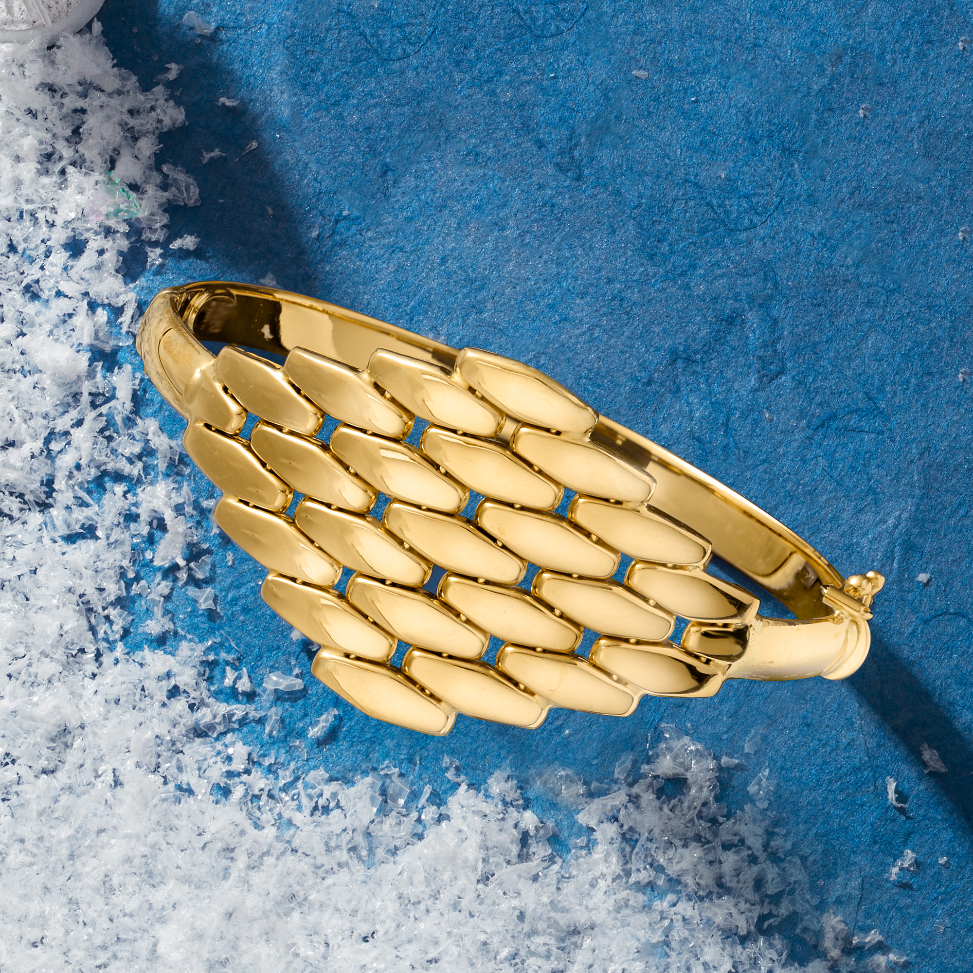 Italian 14kt Yellow Gold Panther-Link Bangle Bracelet | Ross Simons