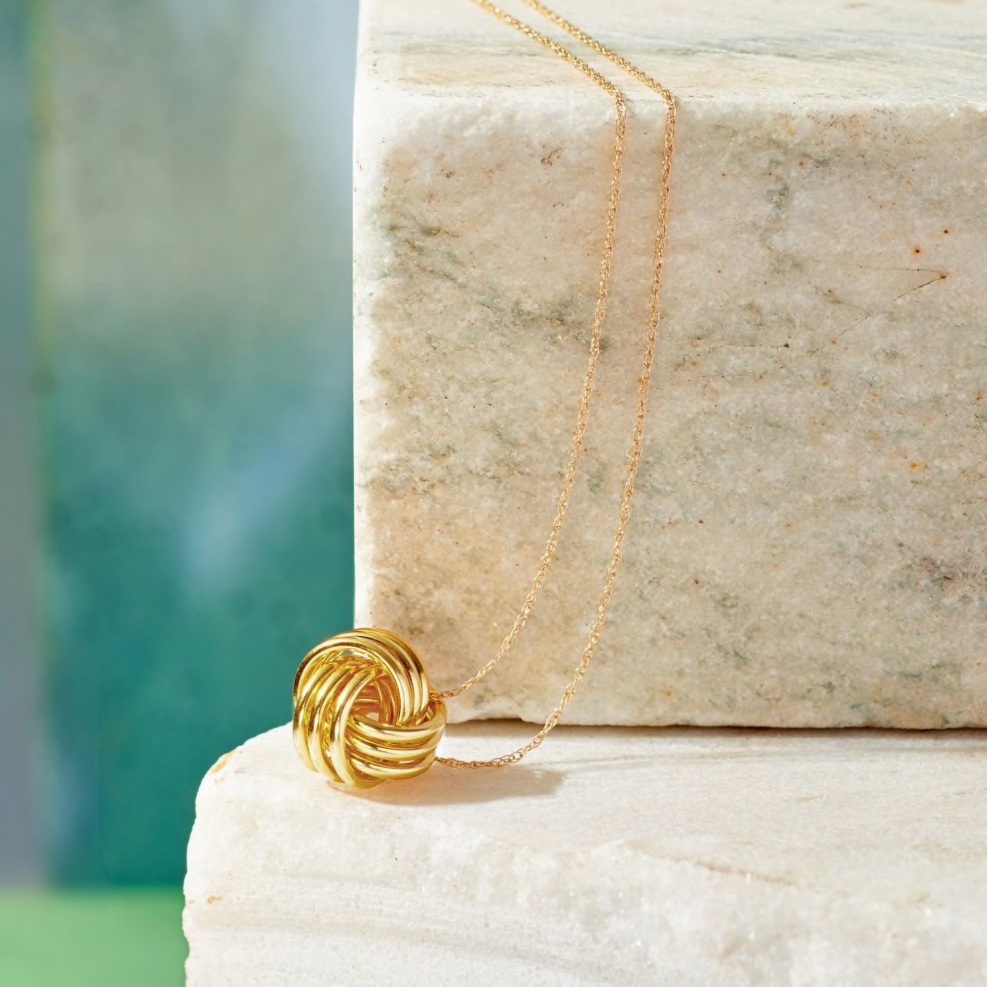 14kt Yellow Gold Love Knot Pendant Necklace