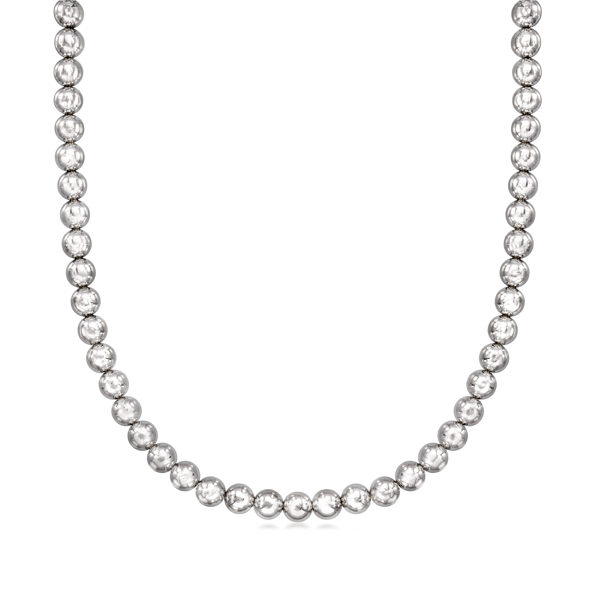 Italian 8mm Sterling Silver Bead Necklace | Ross-Simons