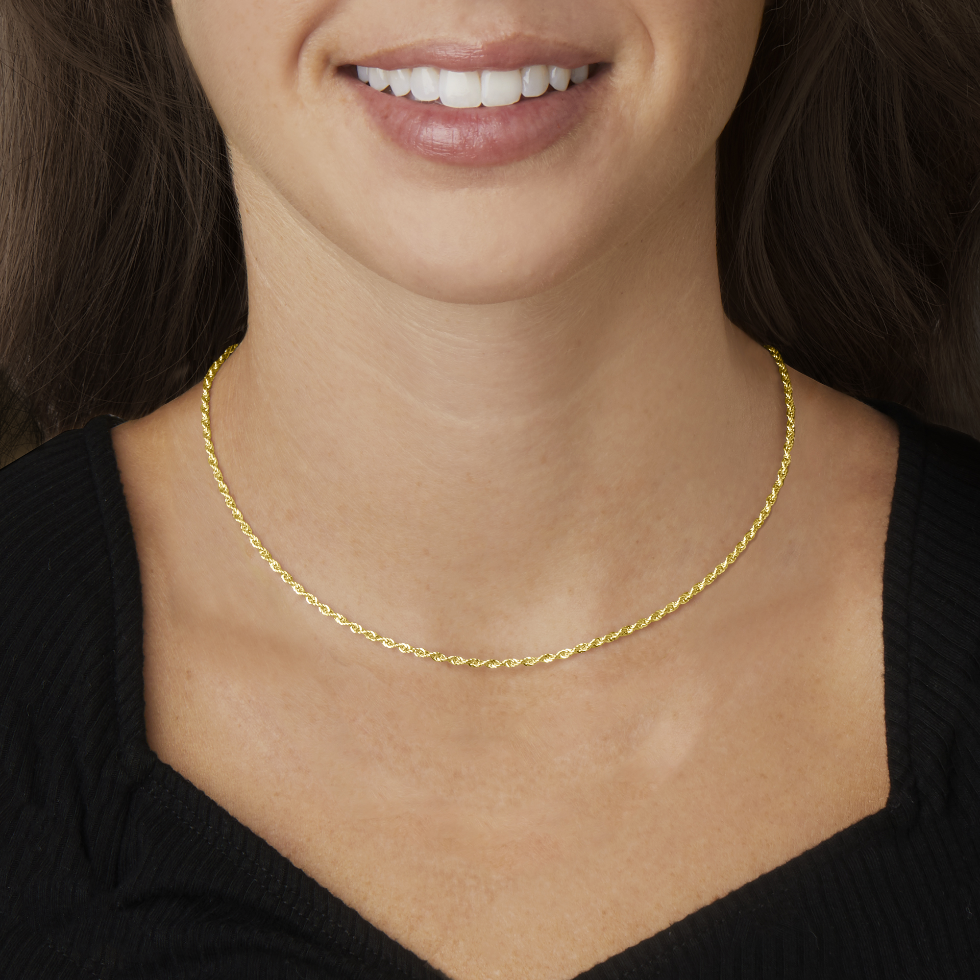 2mm solid gold rope chain discount