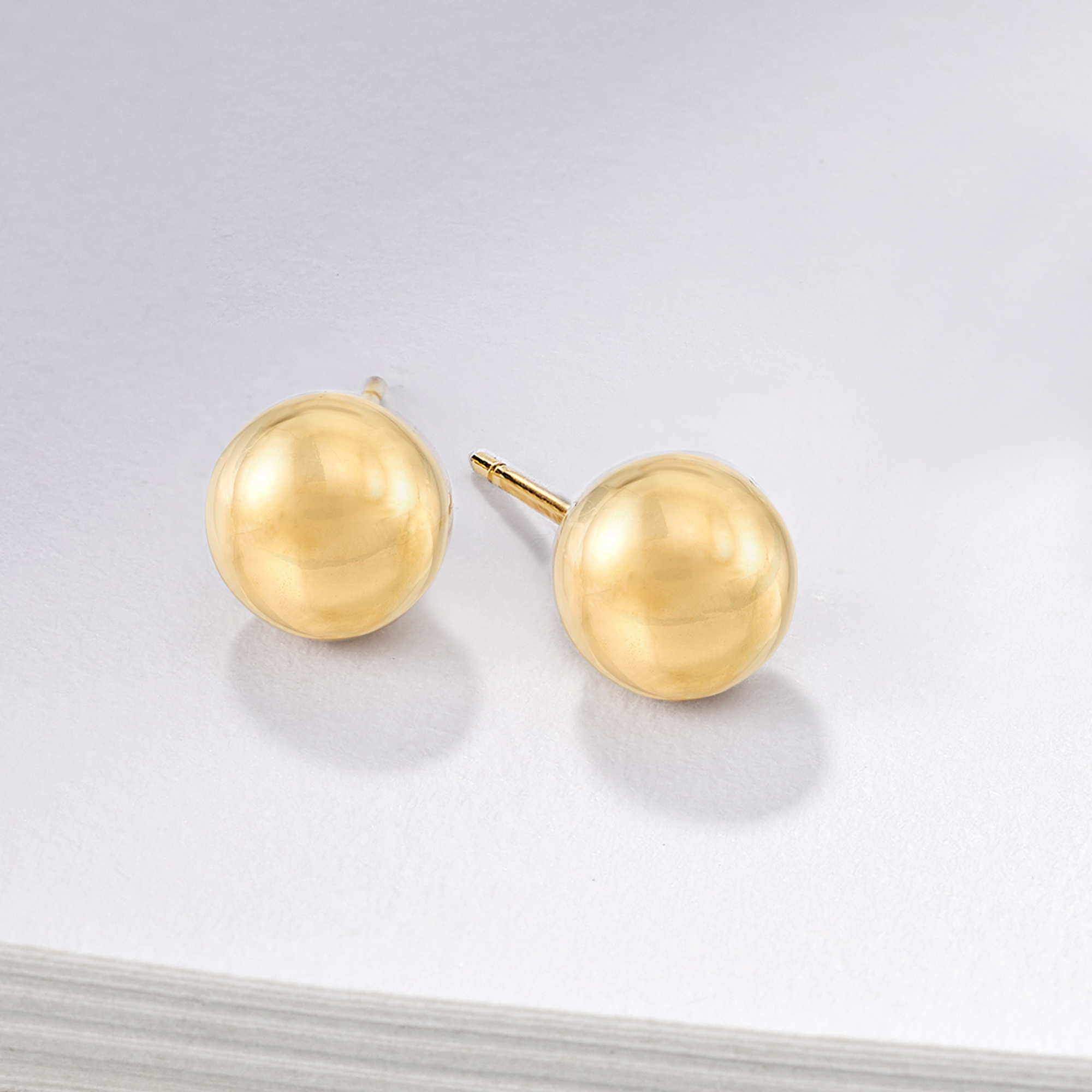 18K Gold Ball / Sphere / Glove Stud Earring（ピアス・ペア） K18 ミラーボール フックピアス / 18K Mirror Ball Hook