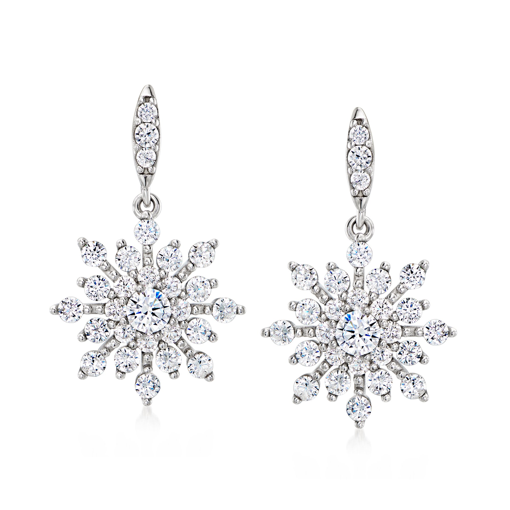 【STONEHENgE】Love Knot〜Silver Cubic Drop Earrings SA24C53T Sterling Silver Cubic Zirconia Love Knot Dangle Earrings