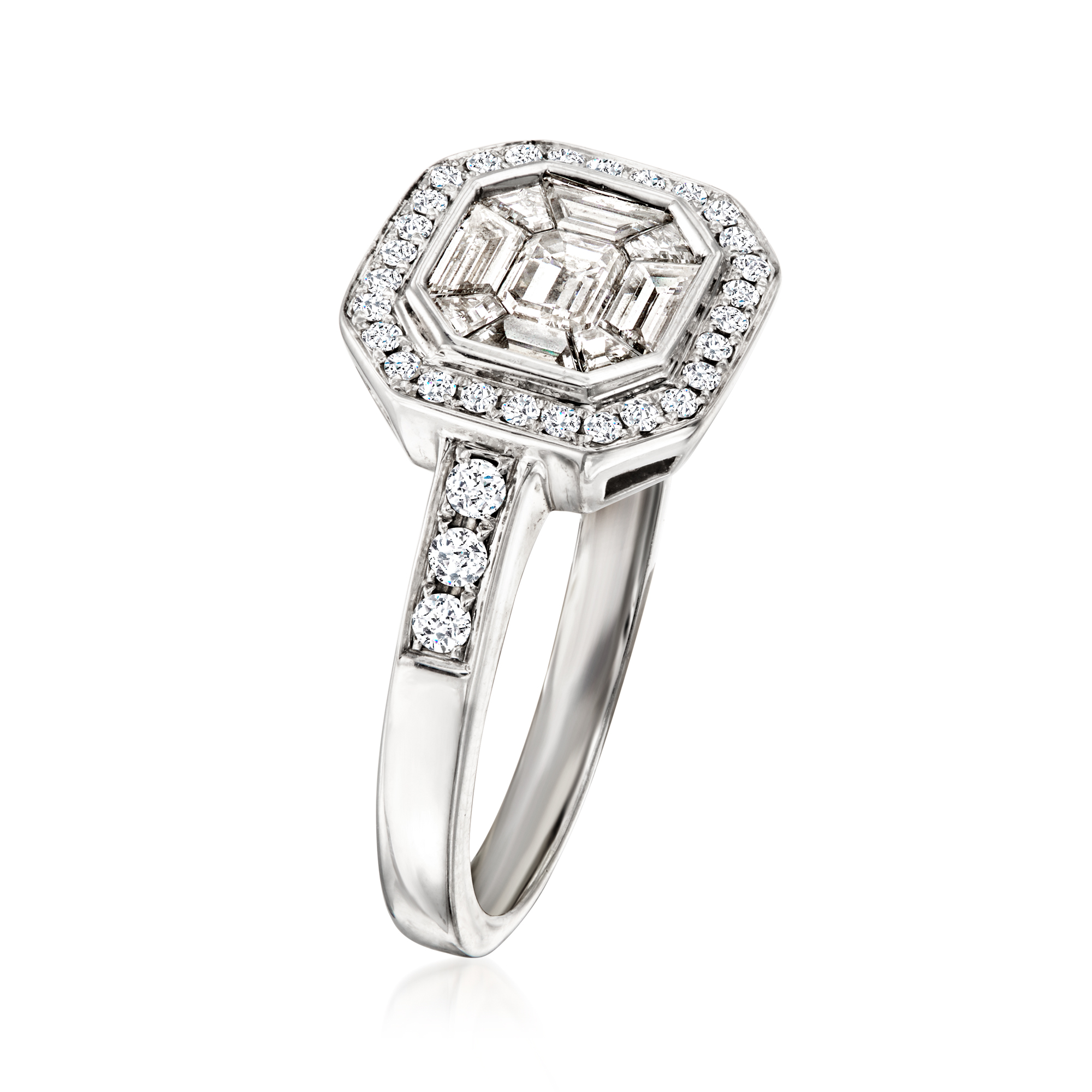 C. 1990 Vintage 1.10 ct. t.w. Diamond Cluster Ring in 18kt White
