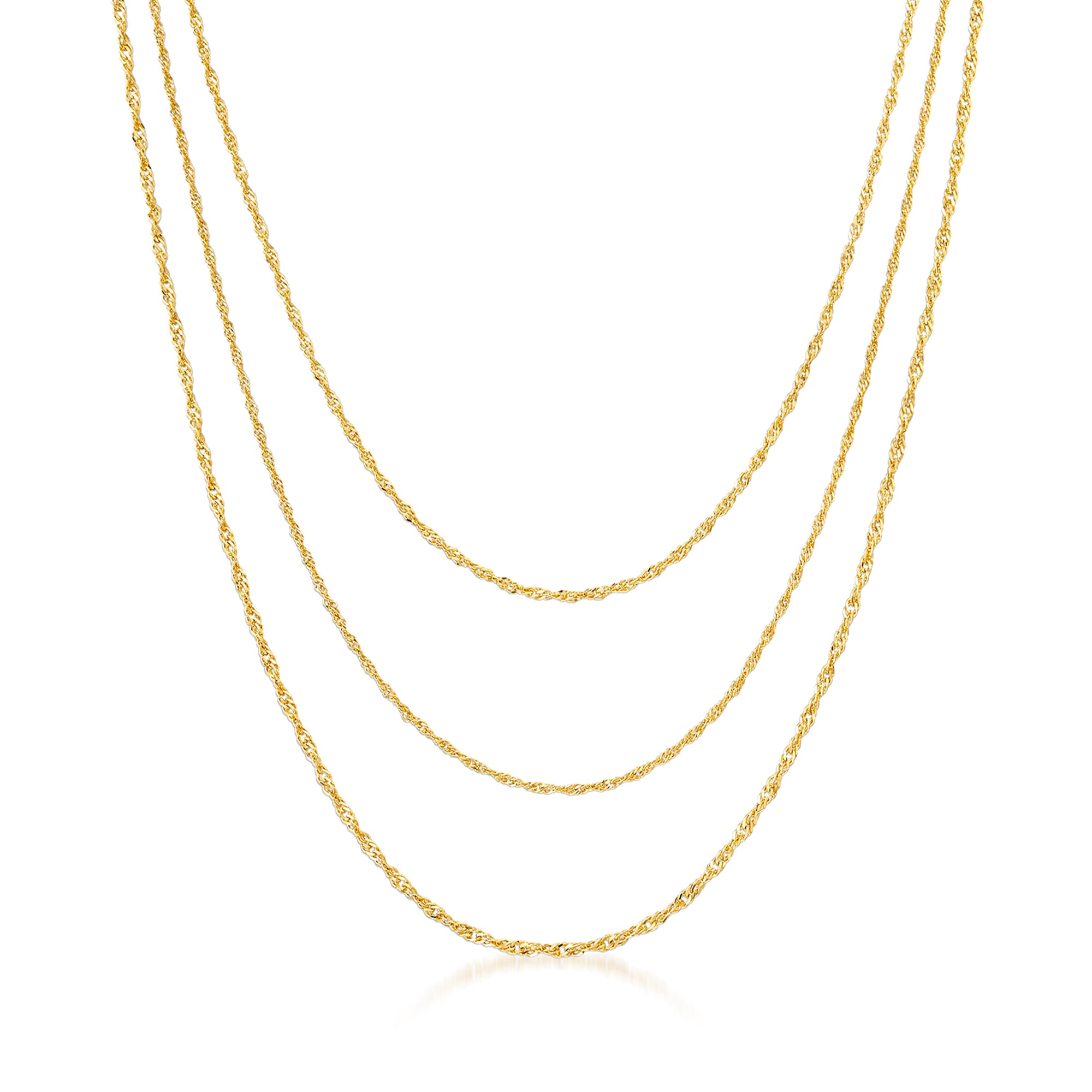 14kt Yellow Gold-Plated Multi-Strand Lumachina-Chain Necklace