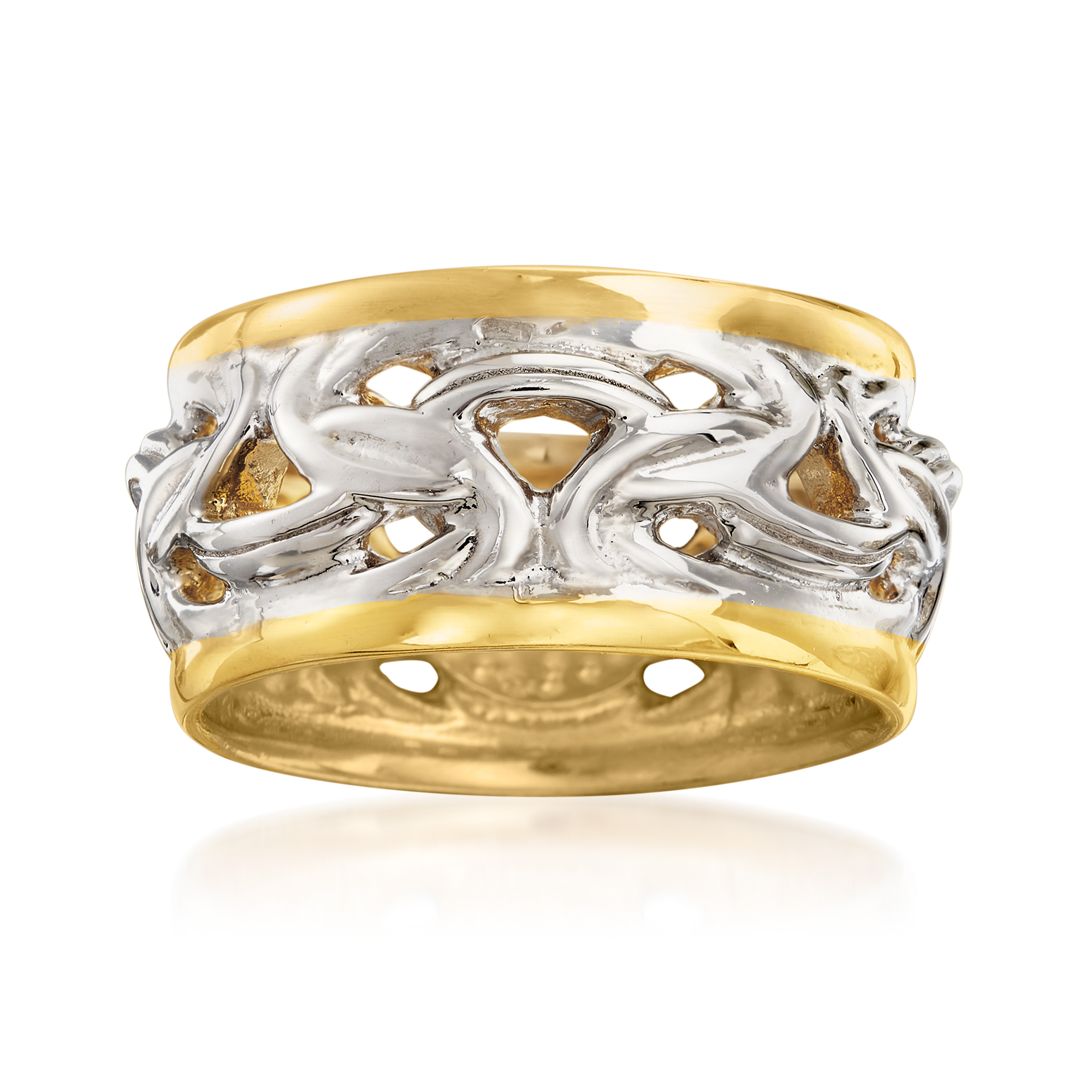 Italian Two-Tone Sterling Silver Byzantine Ring Italian Two-Tone Sterling Silver Byzantine Ring