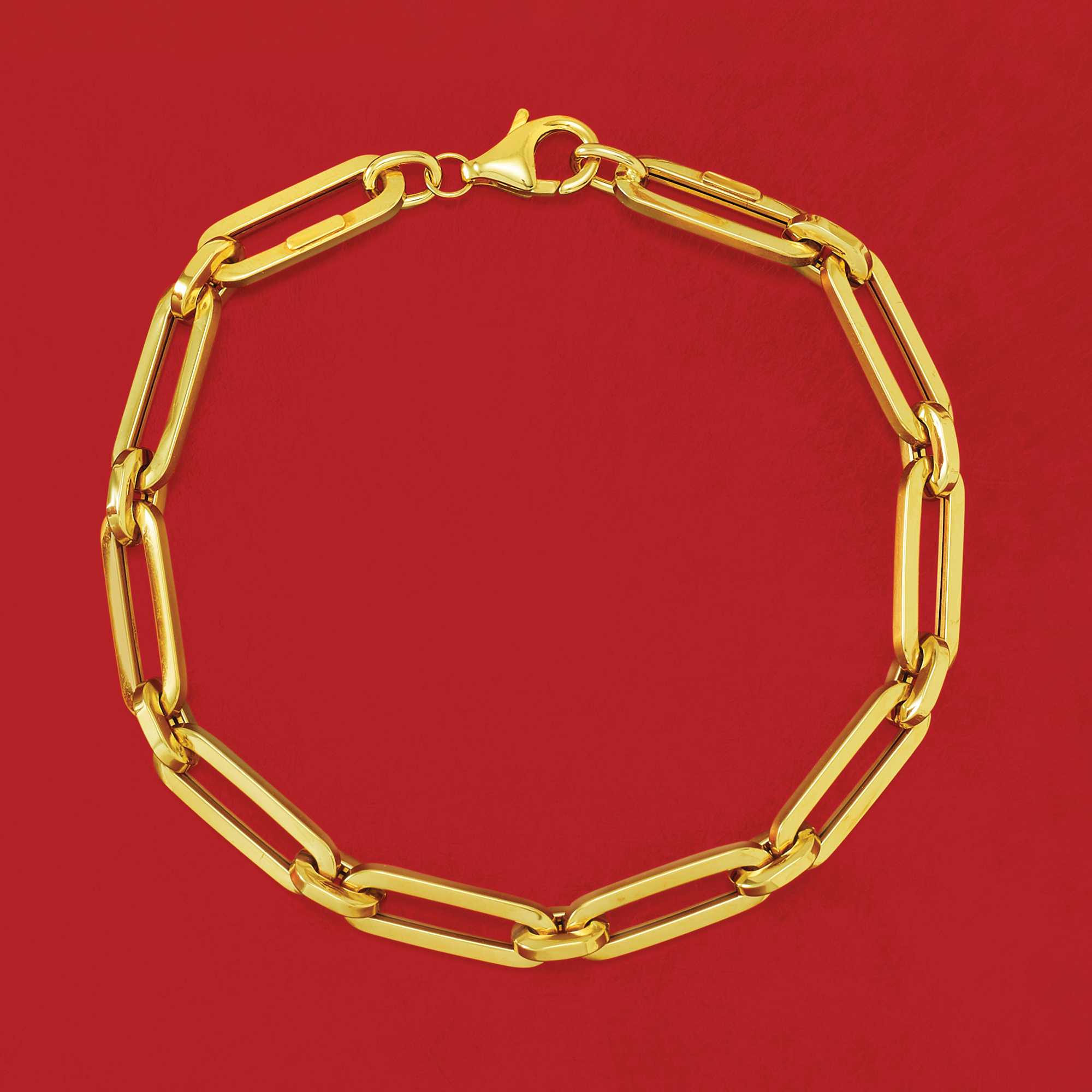 Italian 14kt Yellow Gold Paper Clip Link Bracelet Italian 14kt Yellow Gold Paper Clip Link Bracelet