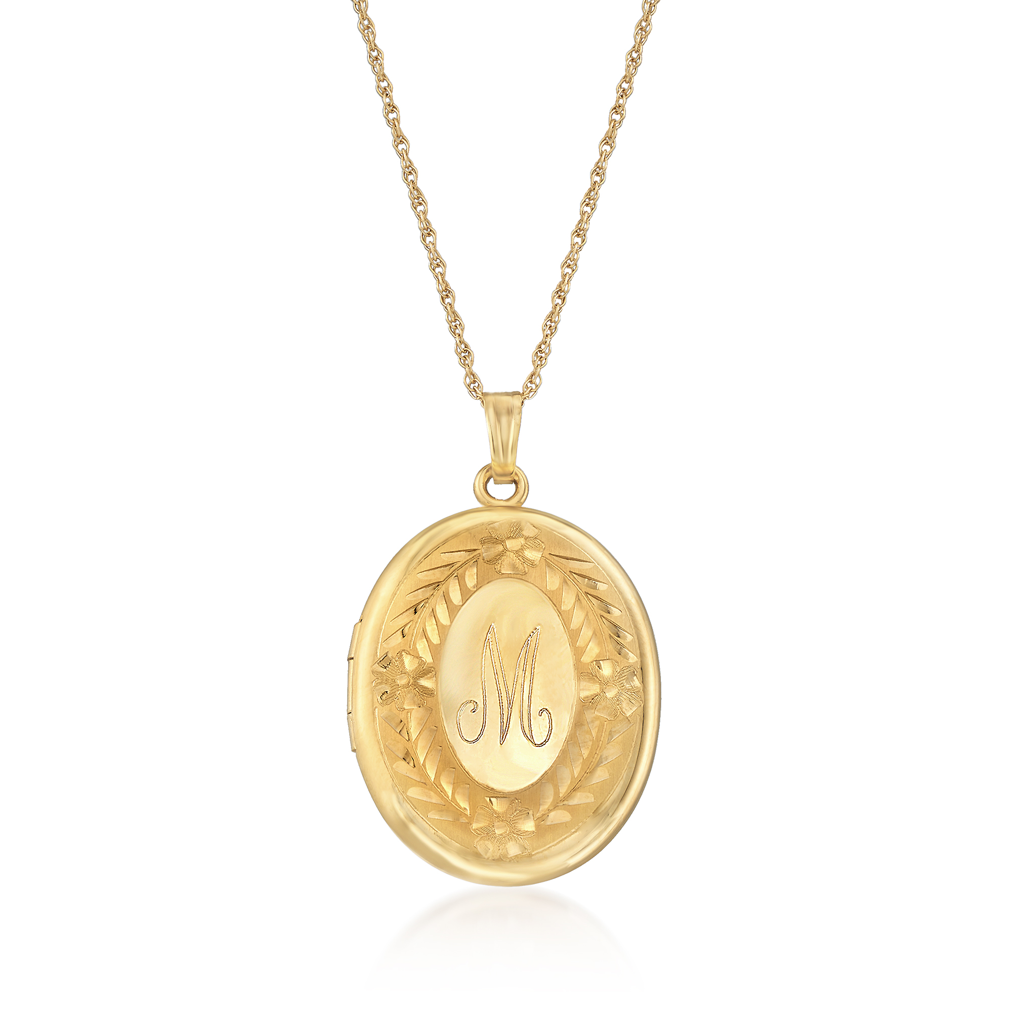 14kt Yellow Gold Oval Locket Necklace RossSimons