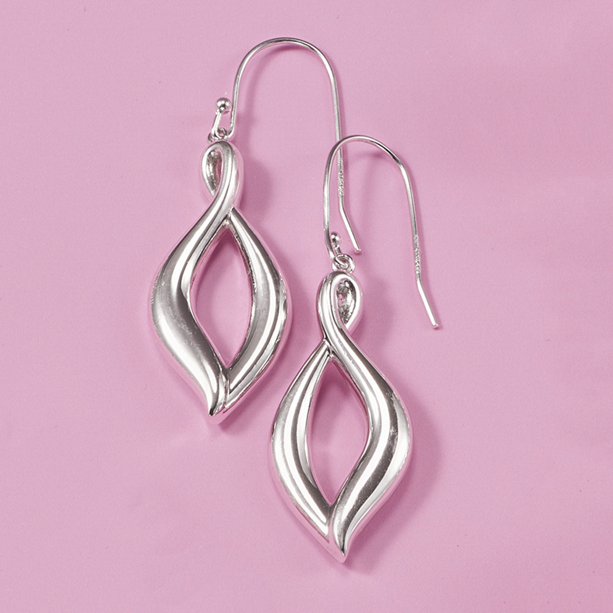 Sterling Silver Modern Twist Earrings