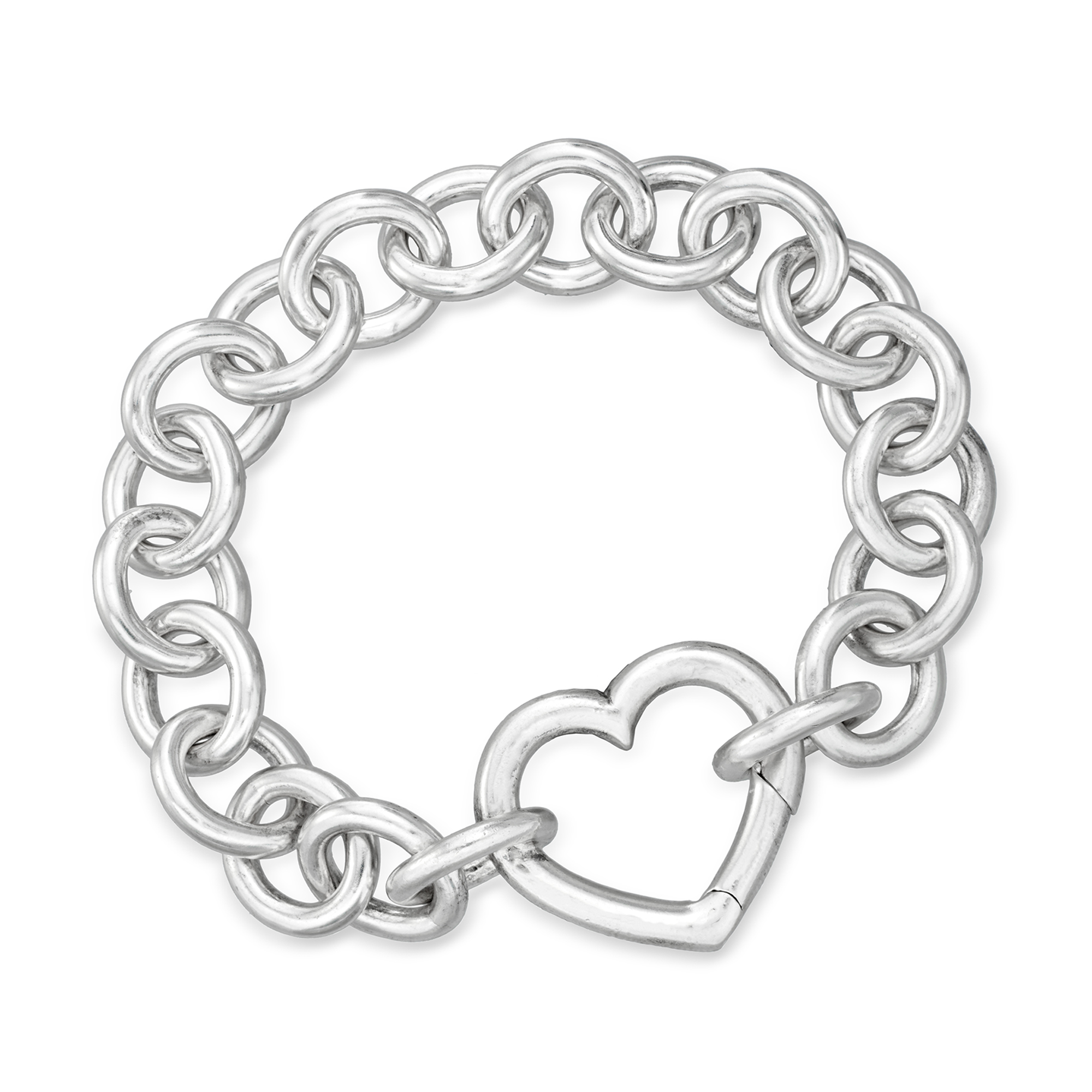 C. 1990 Vintage Tiffany Jewelry Sterling Silver Cable-Link Heart