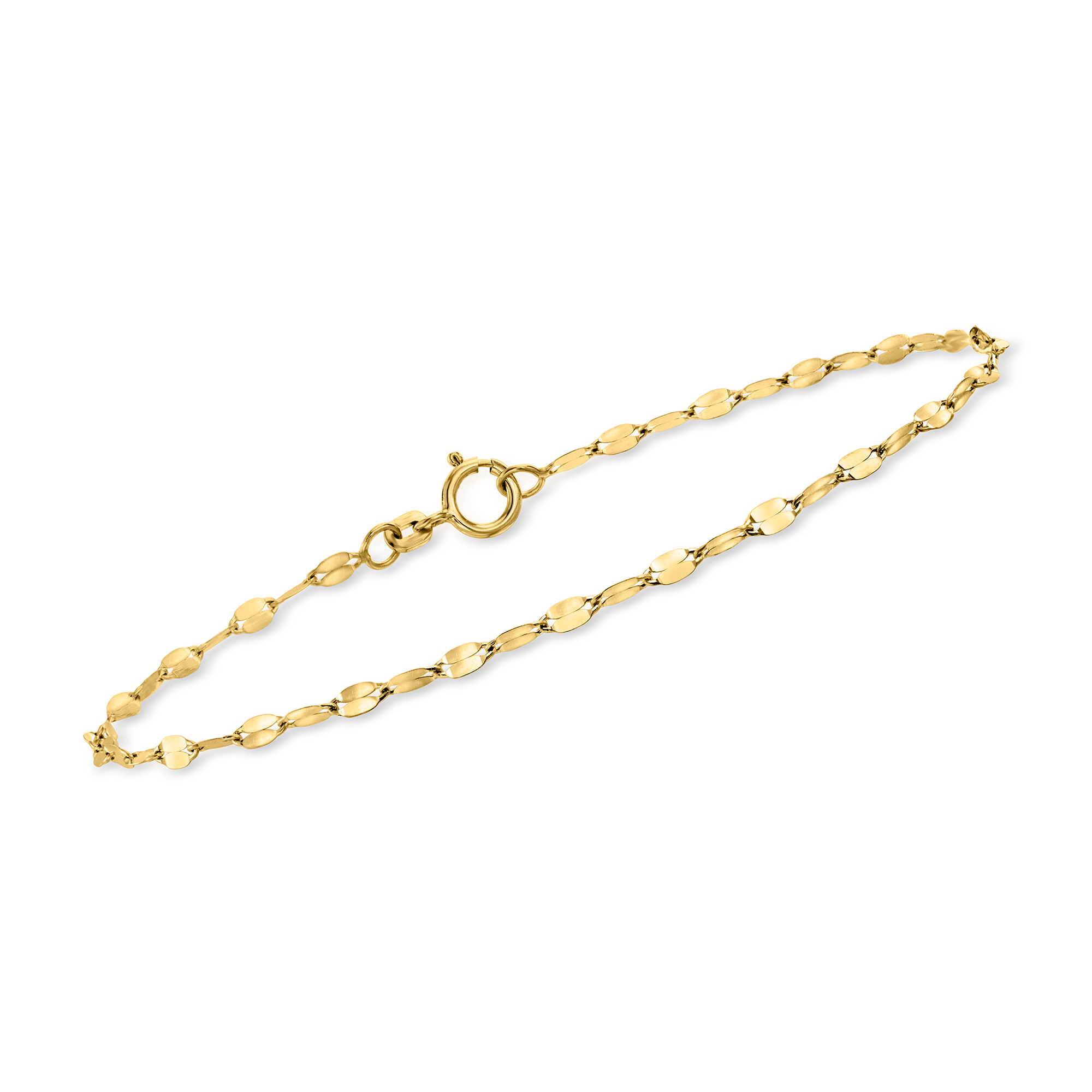 Italian 2.25mm 14kt Yellow Gold Lumachina-Chain Bracelet