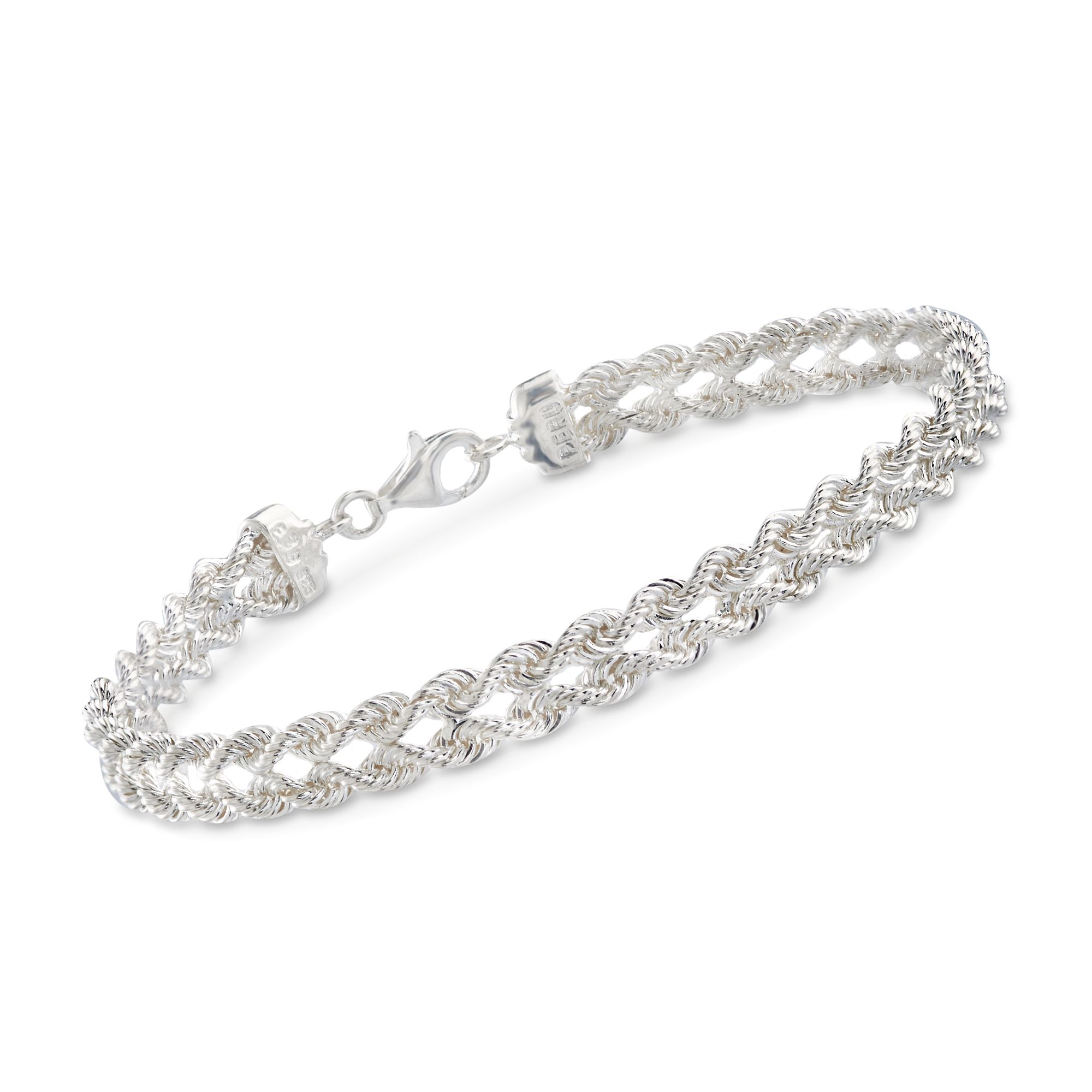 Sterling Silver Double Rope Chain Bracelet