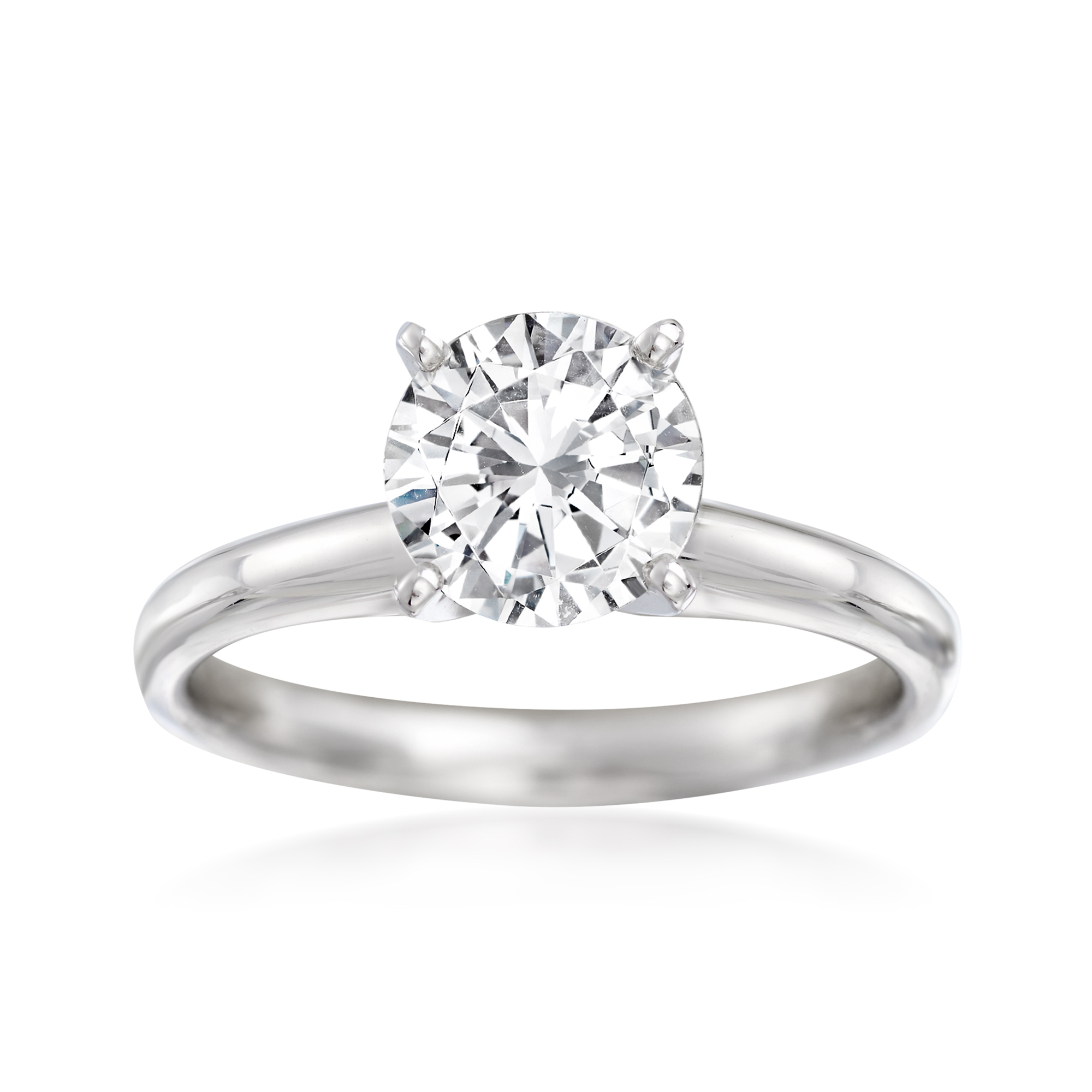 1.50 Ct Round Cut Solitaire Diamond Engagement Wedding Ring 14k White Gold Over 
