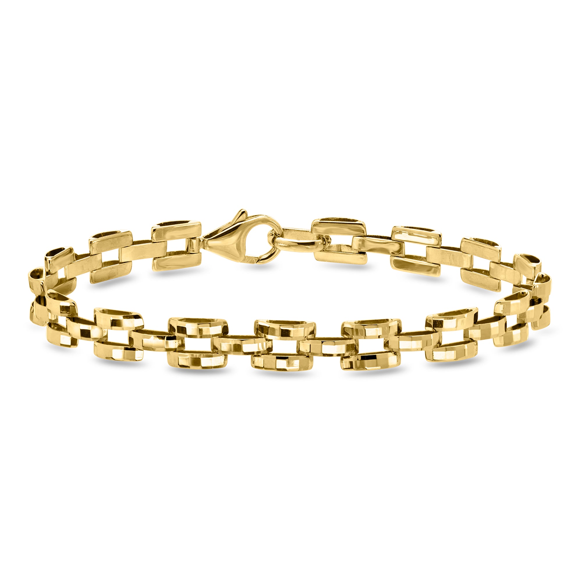 C. 1990 Vintage 14kt Yellow Gold Fancy-Link Bracelet. 7.5&quot