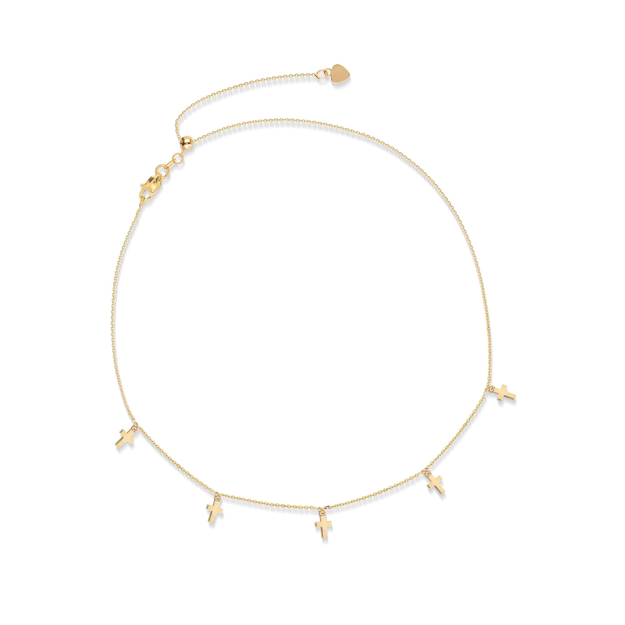 14kt Yellow Gold Multi Cross Choker Necklace Ross Simons