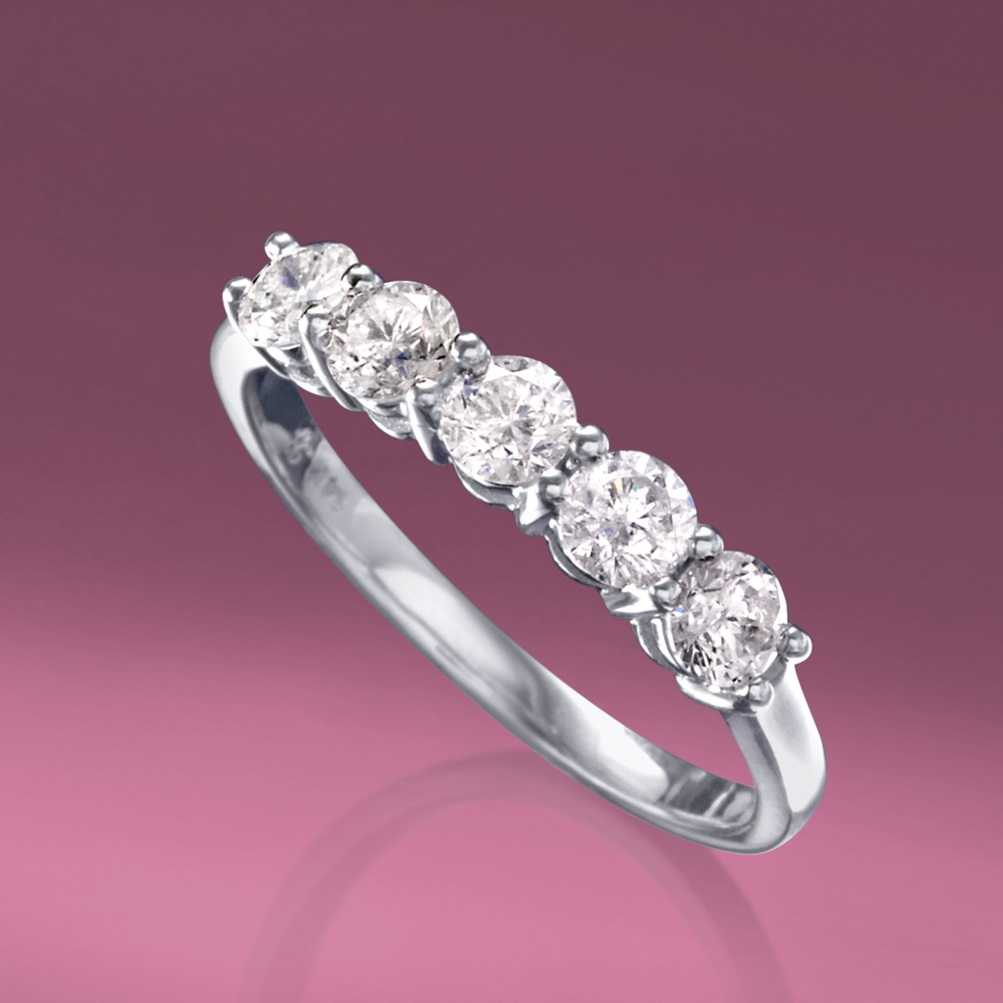 1.00 ct. t.w. Diamond Five-Stone Ring in 14kt White Gold | Ross-Simons