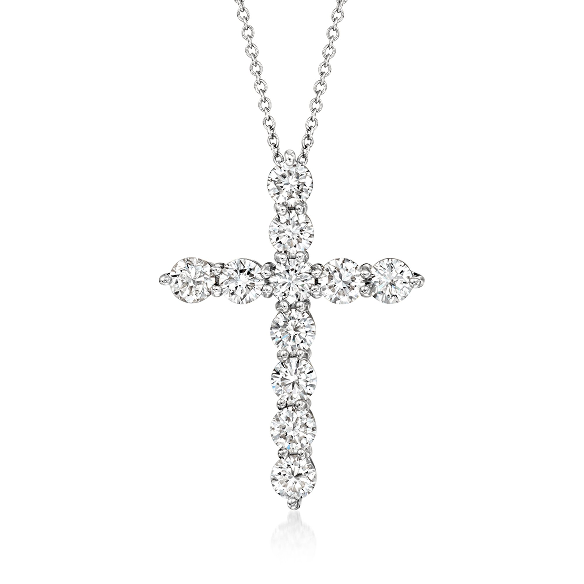 2.00 ct. t.w. Lab-Grown Diamond Cross Pendant Necklace in 2.00 ct. t.w. Lab-Grown Diamond Cross Pendant Necklace in