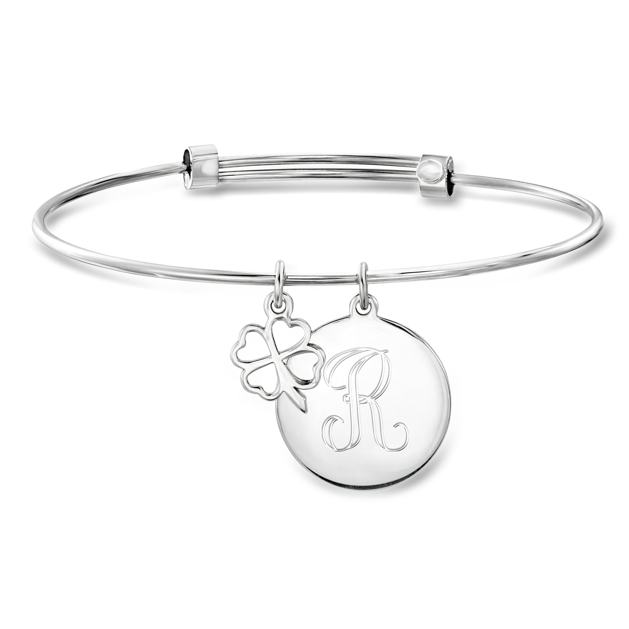 Sterling Silver Personalized Heart Charm Bracelet | Ross Simons