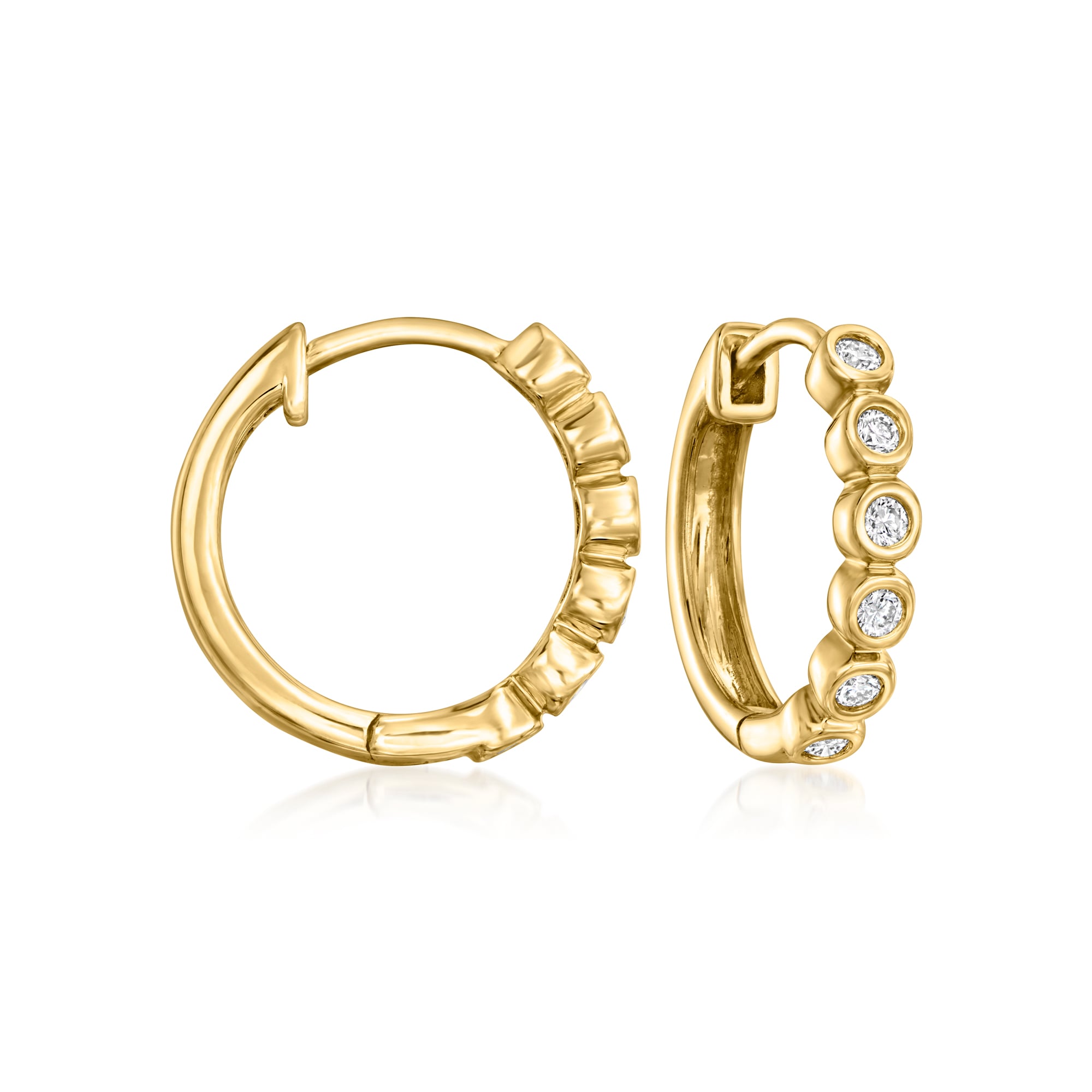 15 ct. t.w. Bezel-Set Lab-Grown Diamond Huggie Hoop Earrings in