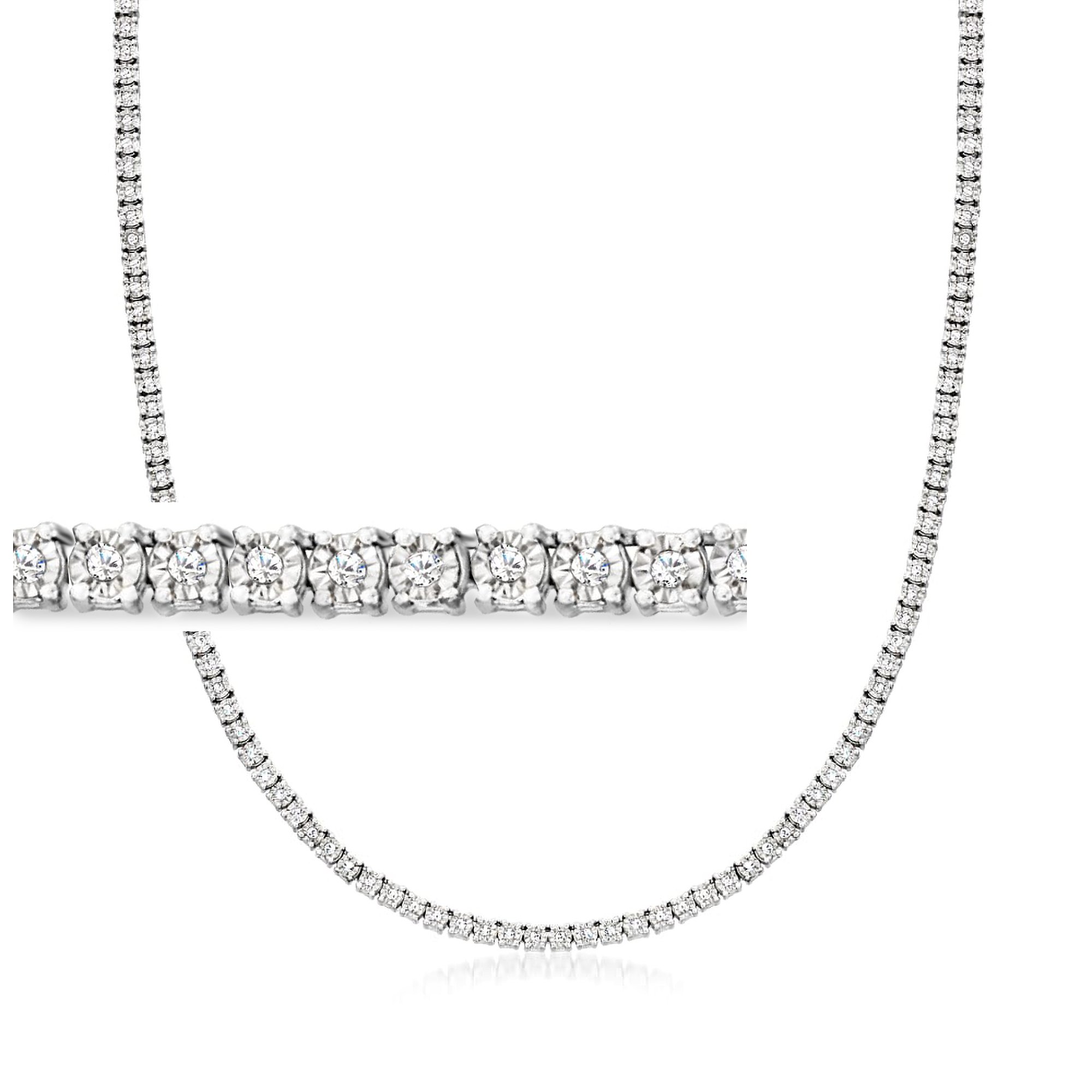 ◇Primaute◇ [SILVER925] TENNIS NECKLACE 1.00 ct. t.w. Diamond Tennis Necklace in Sterling Silver