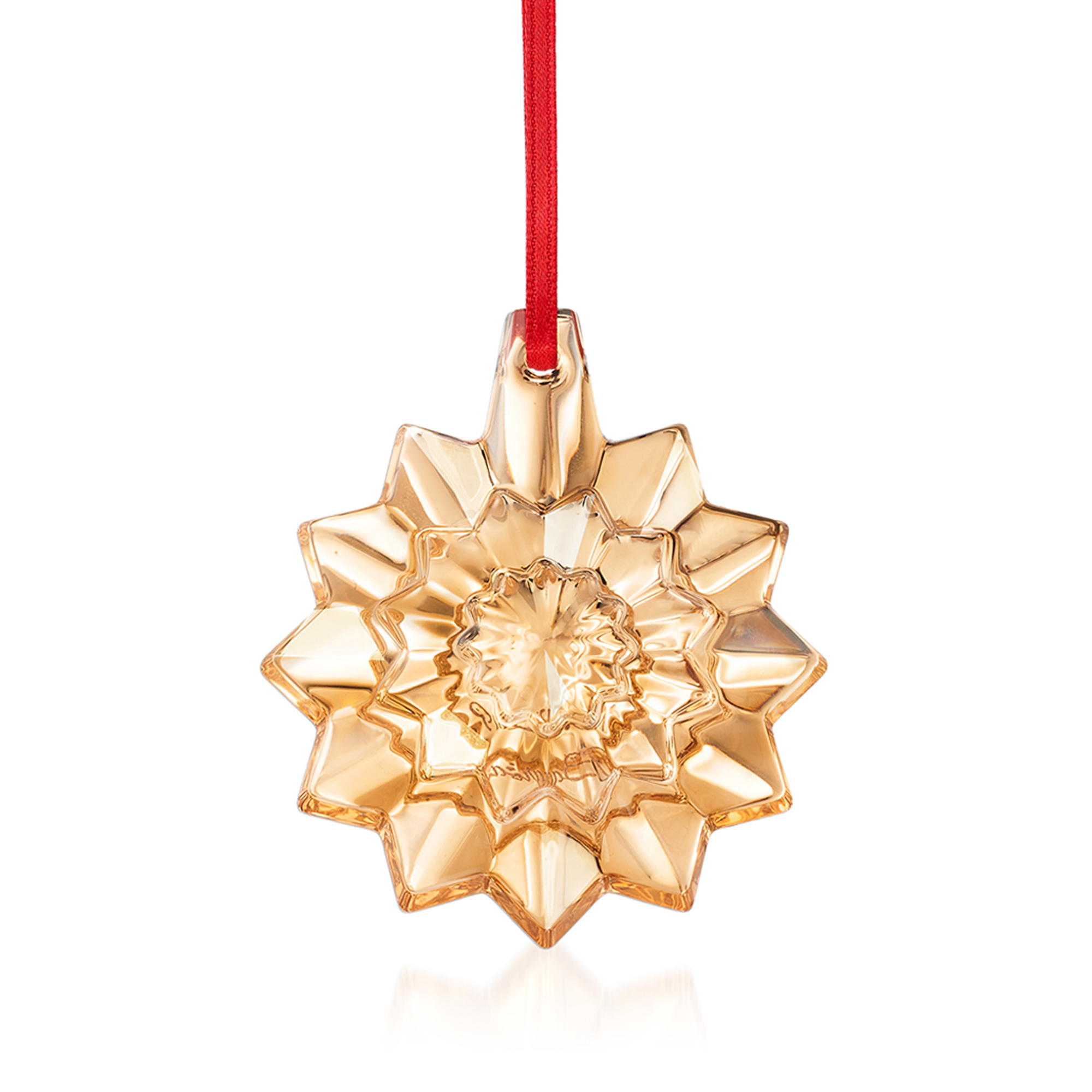 Baccarat 2019 Annual Gold Crystal Christmas Snowflake Ornament Ross