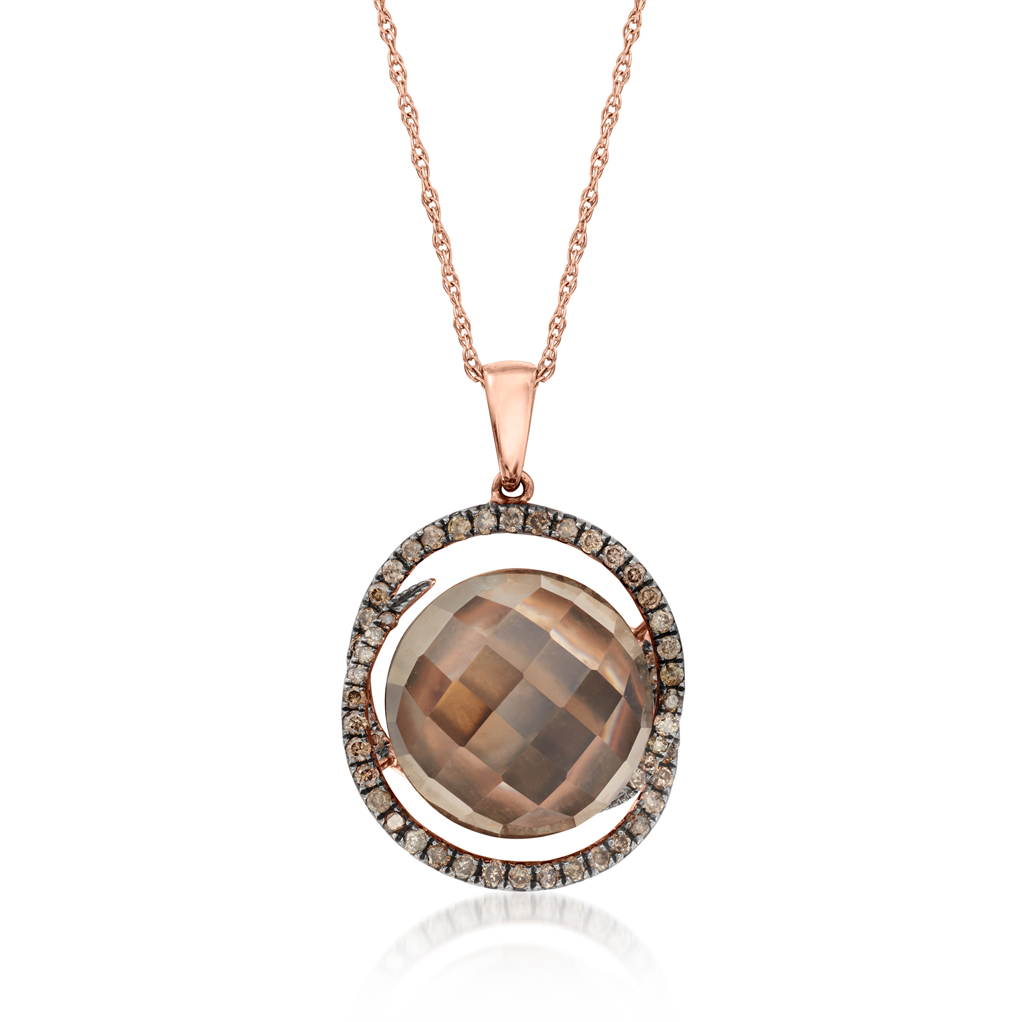 【ｔａｍａ☆彡】No.5 大粒☆天然ソーラークォーツのネックレストップ Le Vian 5.25 Carat Chocolate Quartz Pendant Necklace with .30 ct
