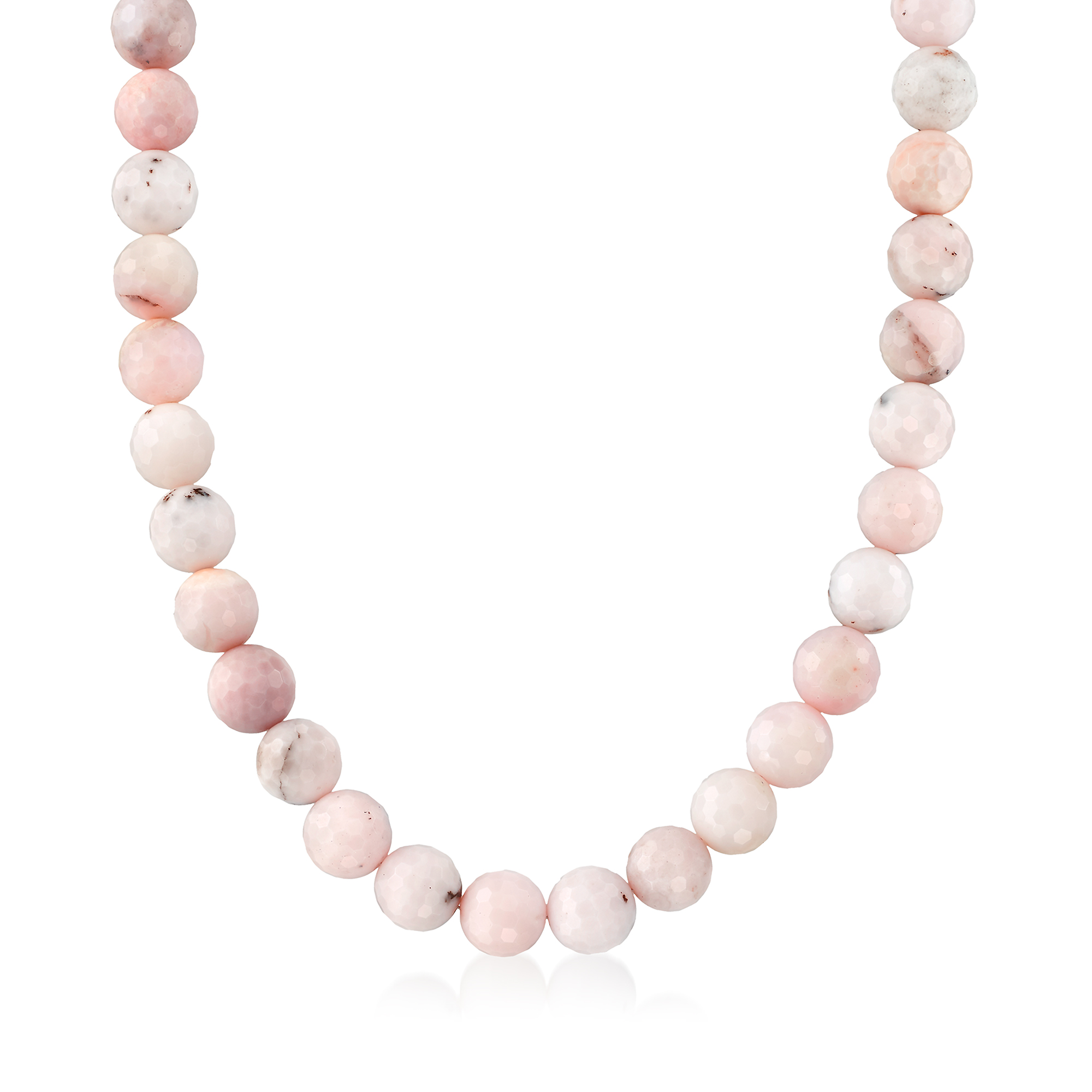 Ross-Simons - 12mm Pastel Pink Opal Bead Necklace with Sterling Silver. 20