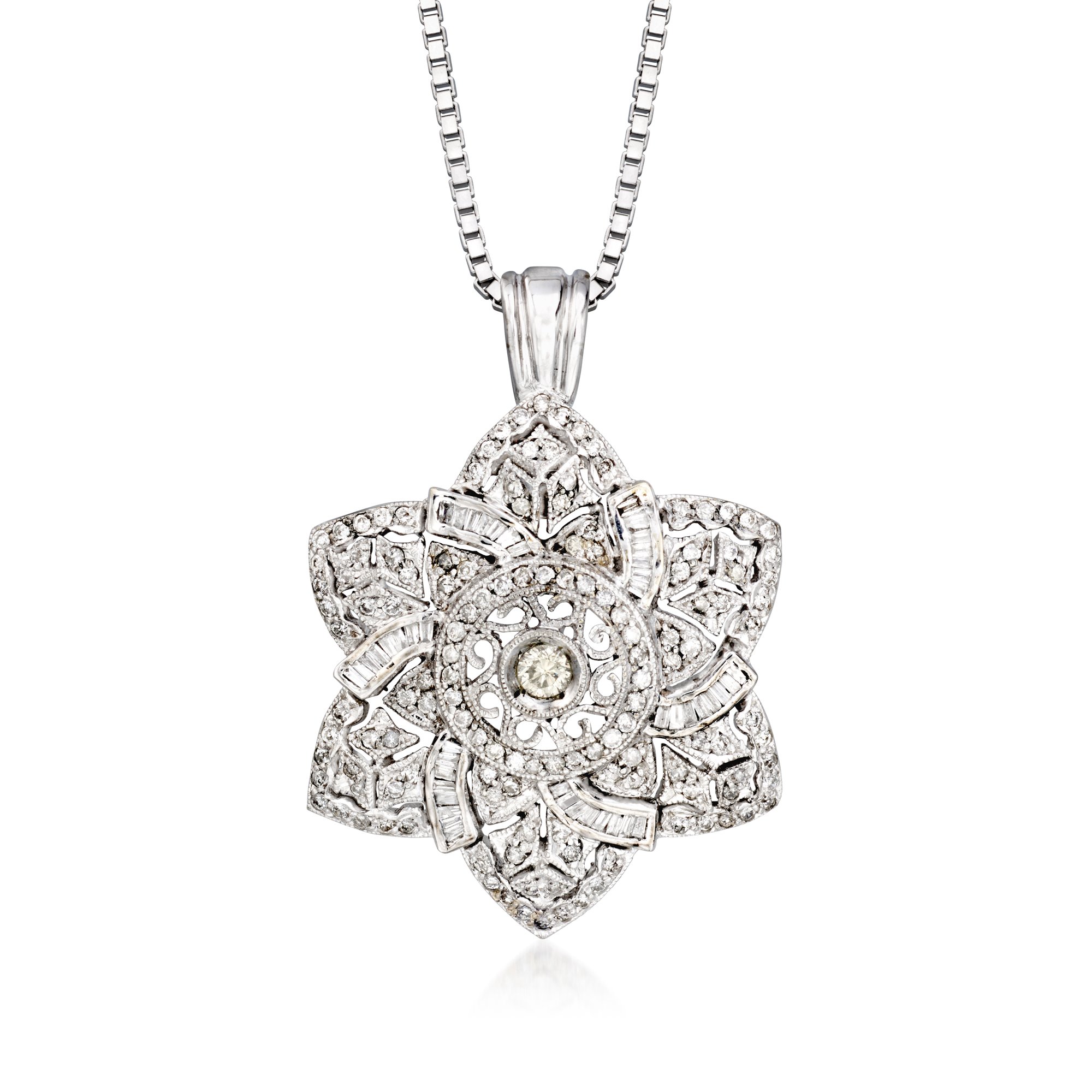 C. 1980 Vintage 1.97 ct. t.w. Diamond Flower Pendant