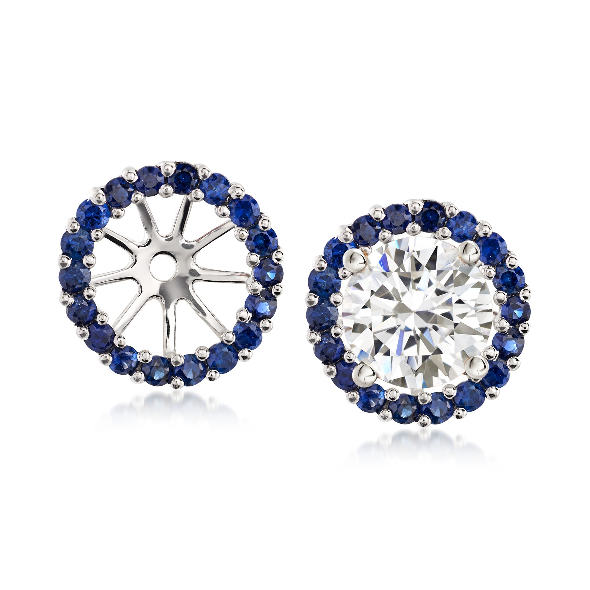 50 ct. t.w. Sapphire Earring Jackets in 14kt White Gold | Ross-Simons