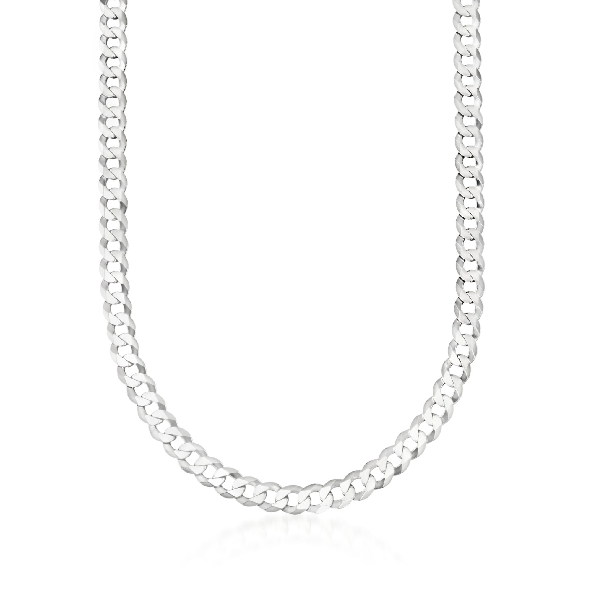 Ross-Simons - Men's 8mm Sterling Silver Curb Link Necklace. 24\