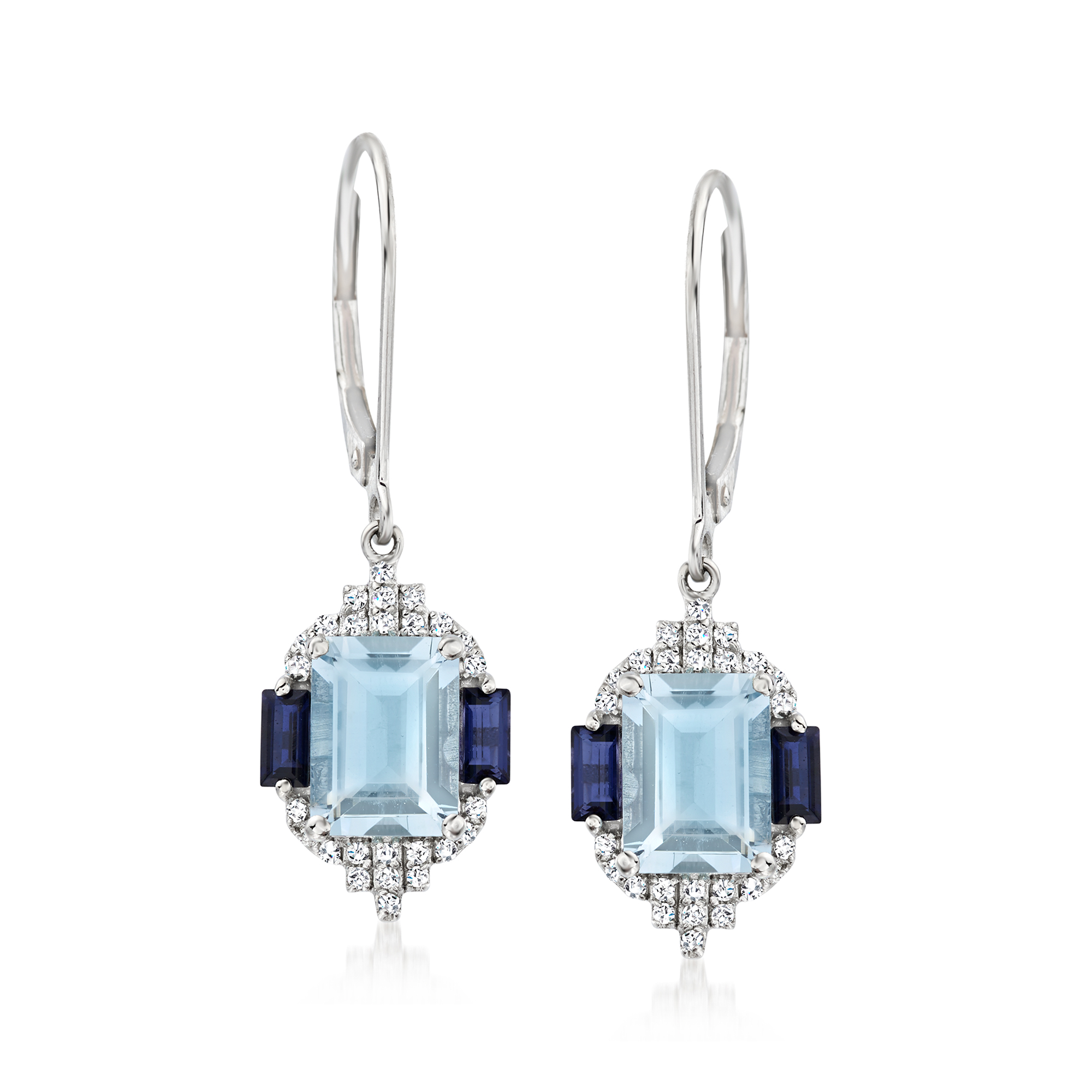 2.60 ct. t.w. Aquamarine, .40 ct. t.w. Iolite and .17 ct
