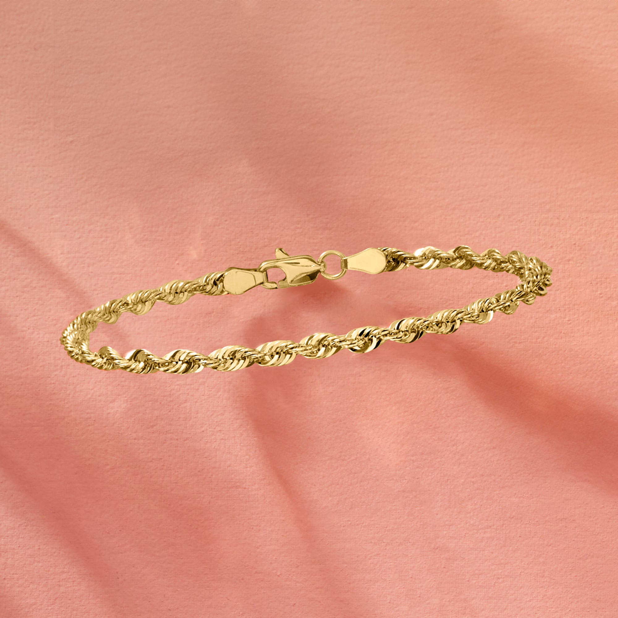 3.2mm 14kt Yellow Gold Rope-Chain Bracelet | Ross Simons