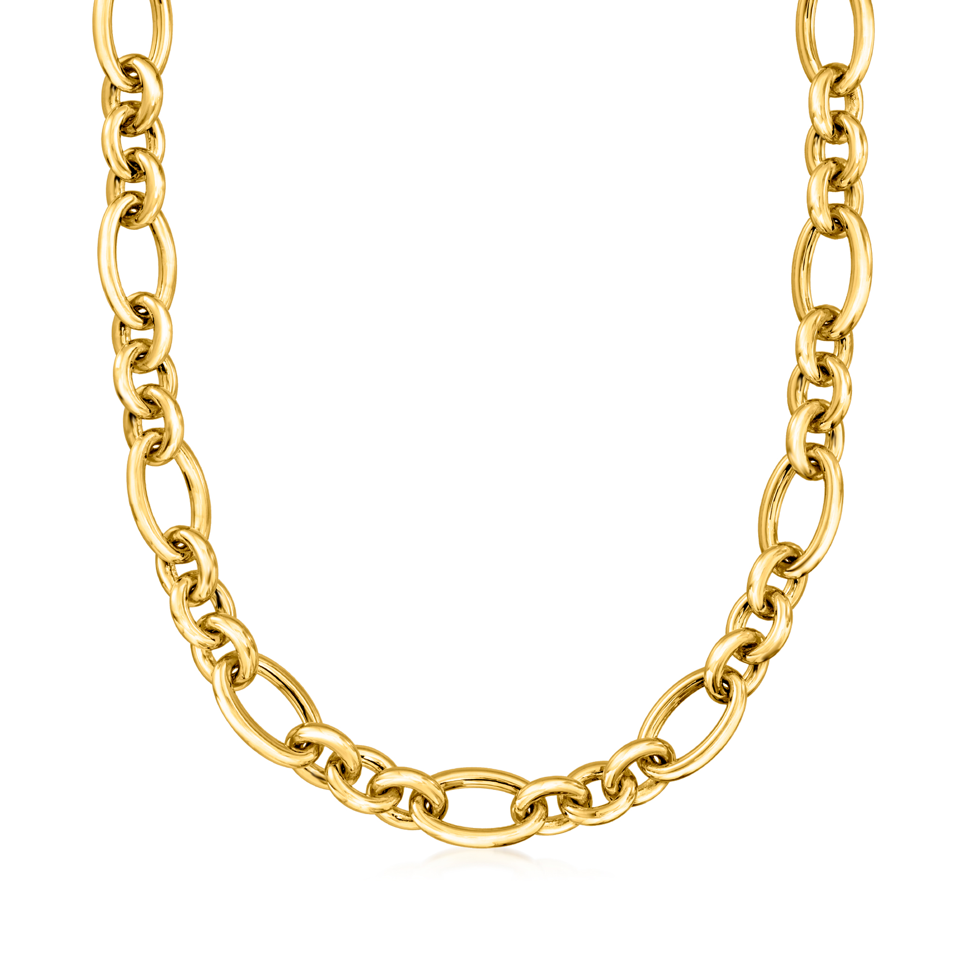 randy ネックレス　イエロー Italian Andiamo 14kt Yellow Gold Over Resin Oversized Cable-Link