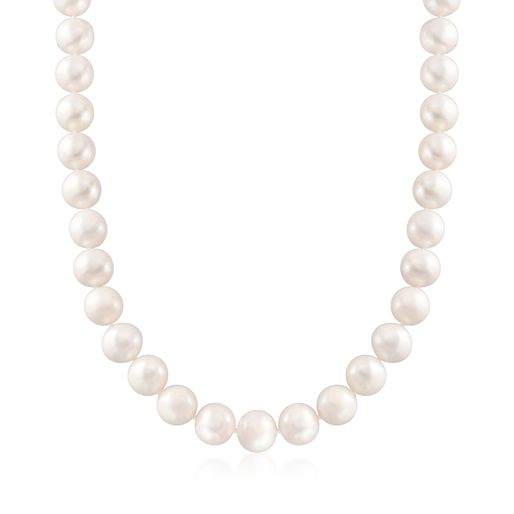11-12mm Cultured Pearl Necklace with 14kt Yellow Gold | Ross 