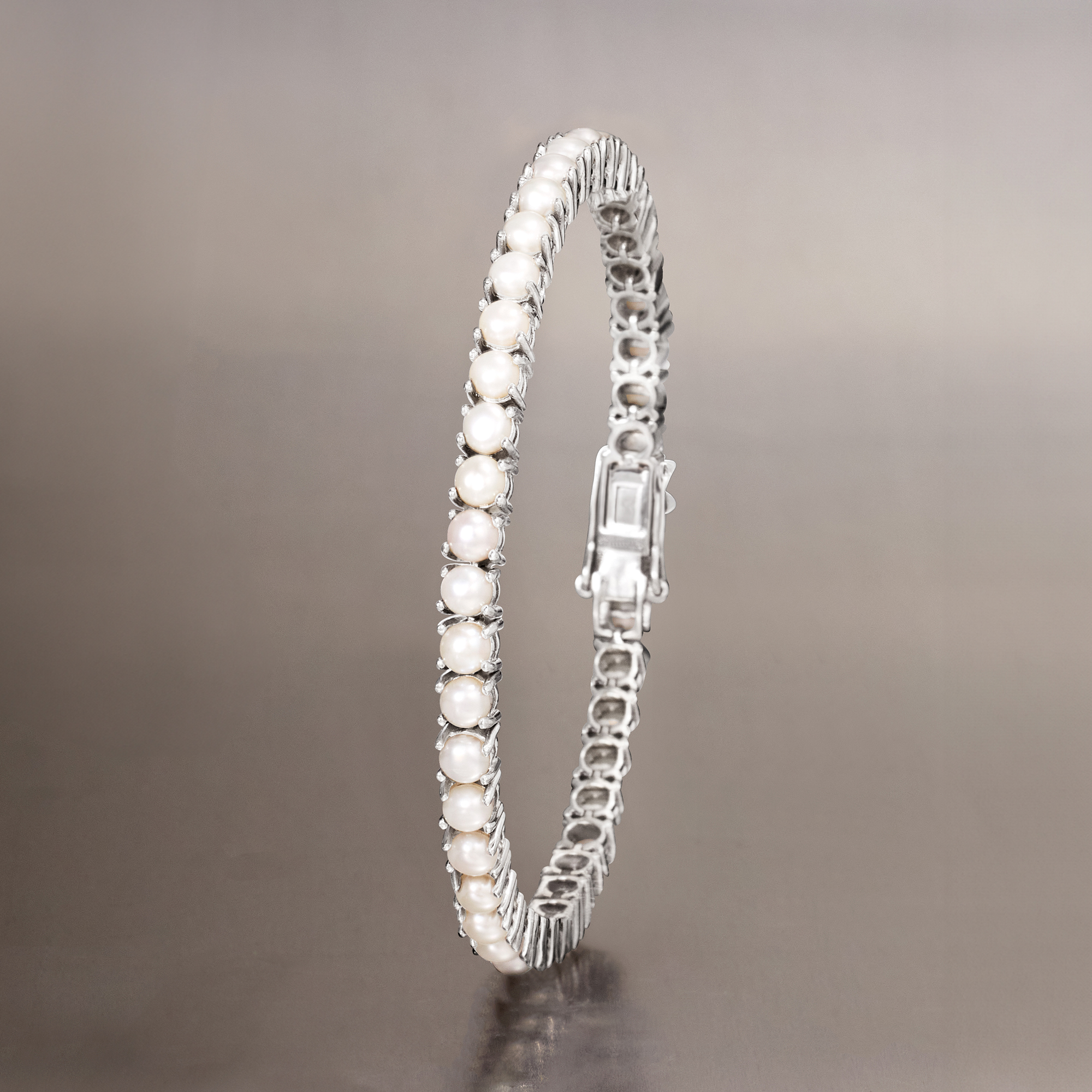 4mm Cultured Pearl Tennis Bracelet in Sterling Silver | Ross Simons