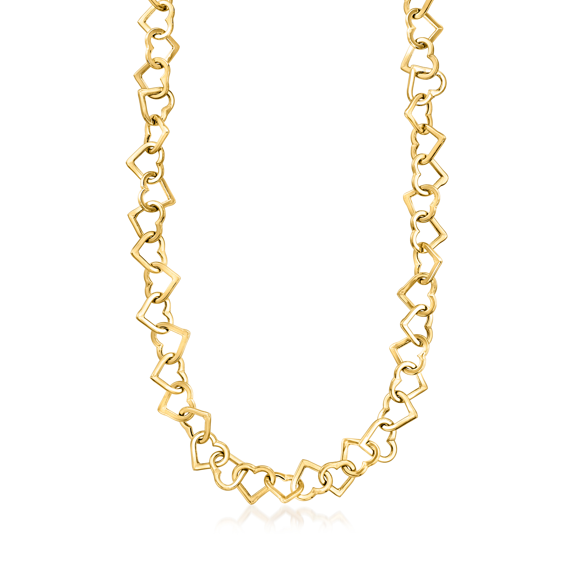 [LLOYD] 韓国☆14K GOLD☆Heart Motivation Link Type Necklace 14kt Yellow Gold Heart-Link Necklace
