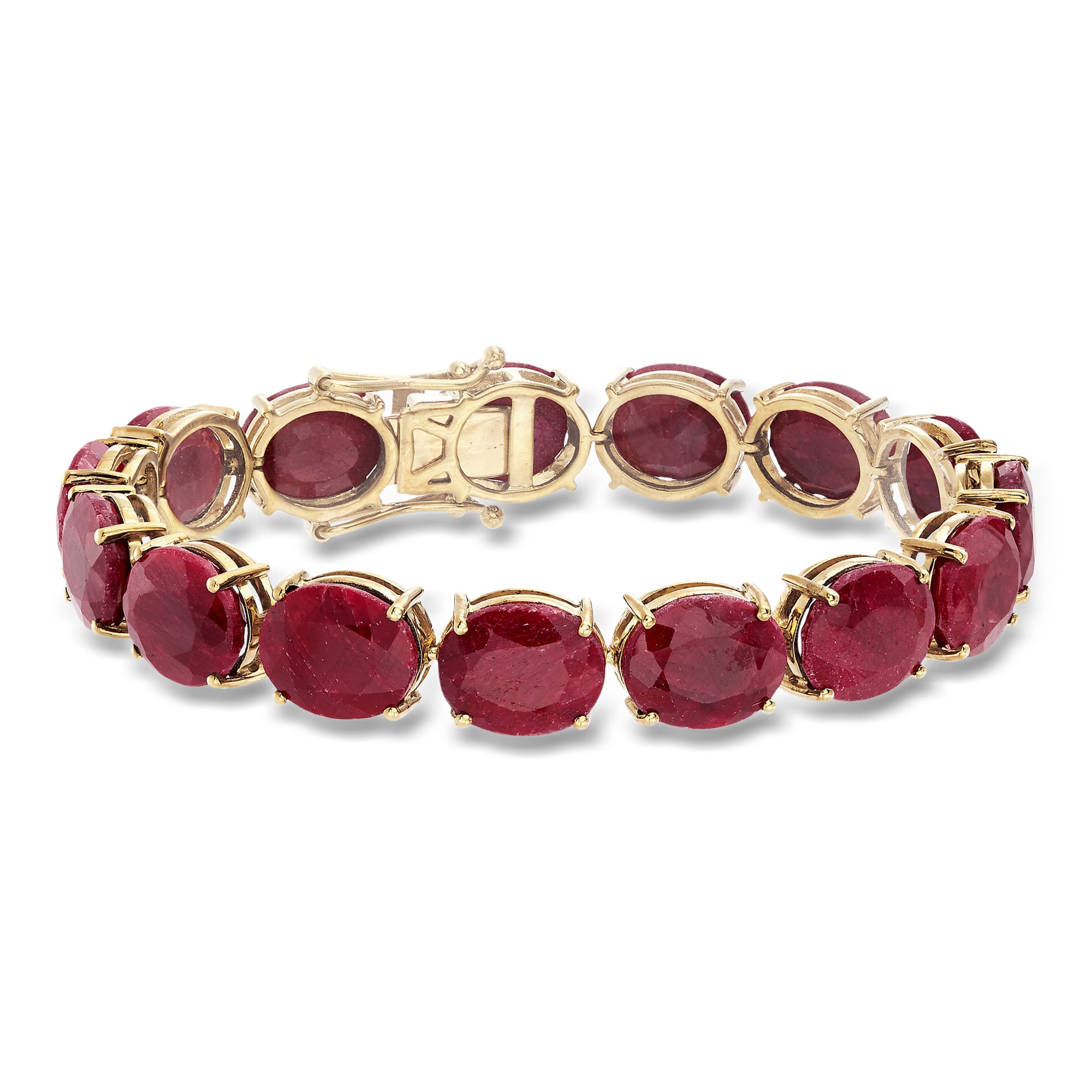 75.00 ct. t.w. Ruby Bracelet in 18kt Gold Over Sterling | Ross Simons