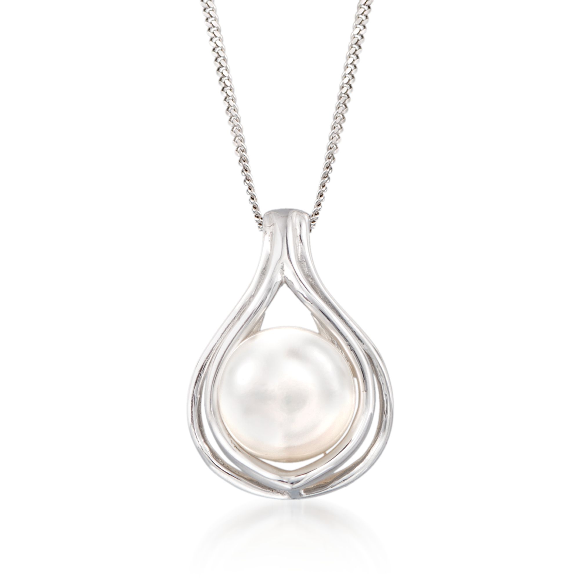 9.5-10mm Cultured Pearl Teardrop Pendant Necklace in